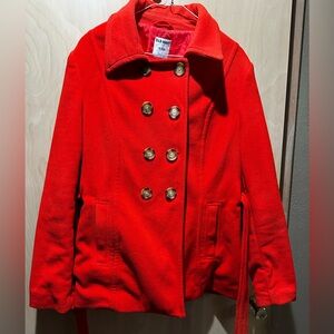 Old Navy Bright Red Kids Peacoat